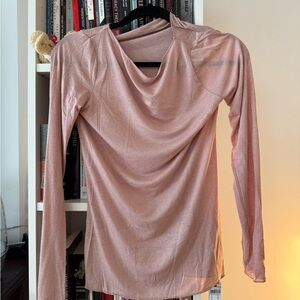 Boat Neck Modal Cashmere Ultralight Top in Elegant Pink